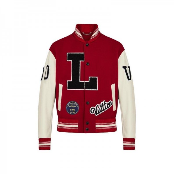 Louis Vuitton Sweatshirt Baseball Jacket Kırmızı Erkek